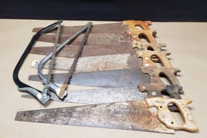 lot 440 image: Large Lot of Vintage Saws.  Disston, Nichols, Superior & More