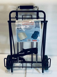 lot 33 image: New Staples Metal Luggage Cart, Black Style #1009- 250 lbs. Maximum Capacity
