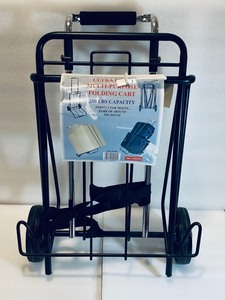 lot 35 image: New Staples Metal Luggage Cart, Black Style #1009- 250 lbs. Maximum Capacity