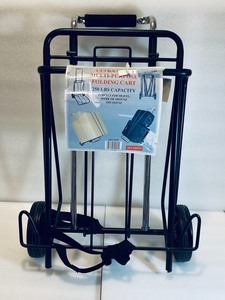 lot 38 image: New Staples Metal Luggage Cart, Black Style #1009- 250 lbs. Maximum Capacity