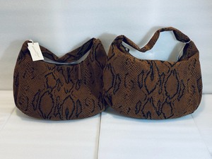 lot 56 image: Lot of 2 - New Universal Thread Goods Co. Hobo Purse - Cognac SnakeVT89788 Skin Brown & Black Approx. 19 x 16 12