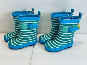 lot 77 image: Lot of 2 - New Sun Squad Kids  Waterproof  Rain Gardening Boots, Cabana Stripe - Size Small (56)