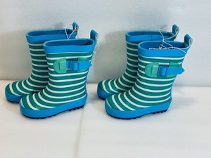 lot 78 image: Lot of 2 - New Sun Squad Kids  Waterproof  Rain Gardening Boots, Cabana Stripe - Size Small (56)