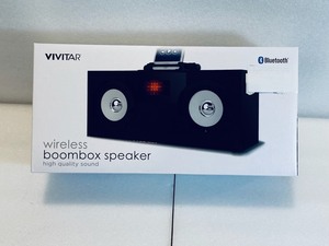 lot 80 image: New Vivitar Wireless Bluetooth Boombox Speaker with LED Light Display Model# VCTN60020-CVS, Black