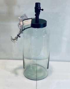 lot 30 image: New Threshold Fillable Large Glass Lamp Base Only, Clear - 20 High, Model# 074 00 0686 R01