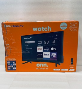 lot 55 image: Onn. 24 Class HD 720P LED Roku Smart TV (100012590)