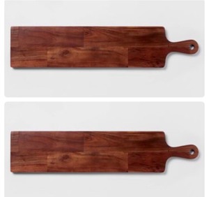 lot 74 image: Lot of 2 - New Threshold 28 x 6 Wooden Cheese Boards
