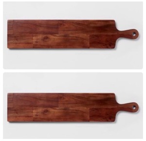 lot 82 image: Lot of 2 - New Threshold 28 x 6 Wooden Cheese Boards