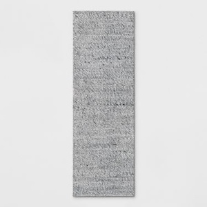 lot 85 image: New Project 62 Chunky Knit Wool Woven Rug 28 x 84 , Gray