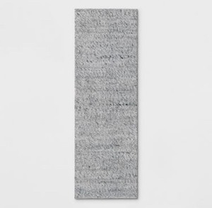 lot 93 image: New Project 62 Chunky Knit Wool Woven Rug 28 x 84 , Gray