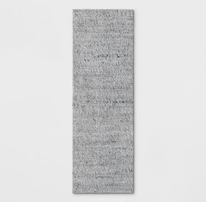 lot 97 image: New Project 62 Chunky Knit Wool Woven Rug 28 x 84 , Gray