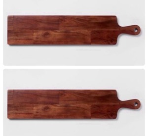 lot 98 image: Lot of 2 - New Threshold 28 x 6 Wooden Cheese Boards