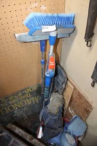 lot 39 image: Cleaning Supplies Deck Brush, Window Squeegee, and More
