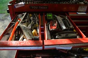lot 9 image: 2 drawers of tools Air tool parts and Allen wrenches