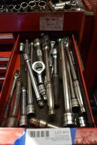 lot 10 image: Drawer of Socket drivers mostly Snap On multiple sizes and extensions