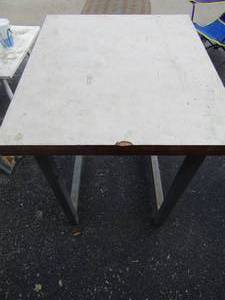 lot 53 image: Metal frame workshop table 302428