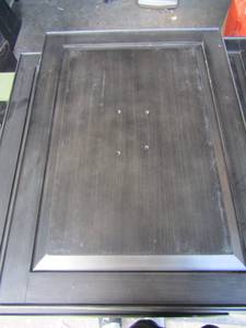 lot 55 image: Black cabinet kitchen doors qty 3-, 2921