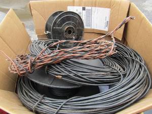 lot 63 image: Large lot of various kinds of wire for many uses