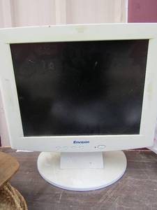 lot 106 image: Envision computer creen white in color, unknown working condition