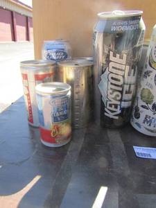 lot 165 image: vintage lot of beer cans empty includes, keystone , bud light, Budweiser, miller light, Busch