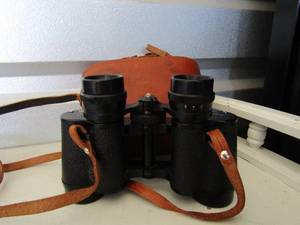 lot 179 image: Vintage Mayflower Binoculars in case, TEXAS A& M WATCH, HATCHET , key chains and more