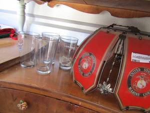 lot 181 image: UNITED STATES MARINE CORPS Glass Lamp shade