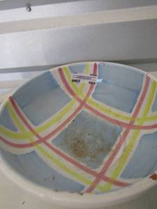 lot 182 image: 18 Celica platter as a small chip, Aaron Probyn blue bowl, 12 Celica bowl