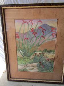 lot 196 image: Anna M Rilandite Framed dessert art 3931 mint condition qty 2