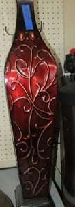 lot 29 image: 34  RED Metal Floor Vase