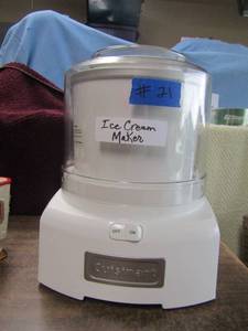 lot 21 image: Cuisinart ice cream maker works great condition
