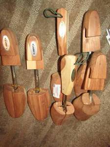 lot 97 image: WOOD Shoe stretchers, brands are Larrys, Woodlore, all are Size XL qty 3 sets