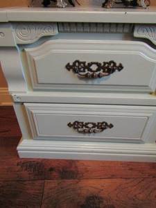 lot 111 image: 2 drawer night stand vintage look, very sturdy and solid wood  242616
