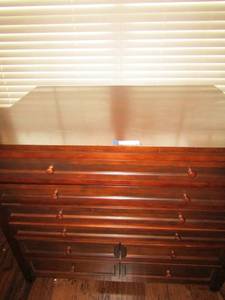 lot 4 image: Home decorations wooden flat filing cabinet with 8 draws, BF-24672,  374228  paperwork come with it