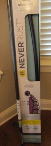 lot 124 image: Never rust aluminum Zena home curved curtain rod NIB, straight design curtain rod NIB