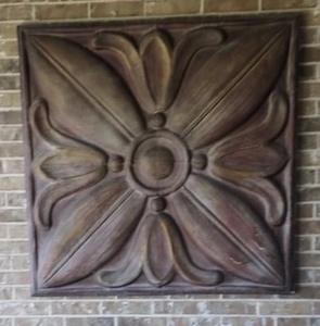 lot 129 image: LARGE METAL WALL ART - FLOWER  APPROX. 36 X 36