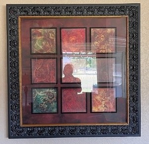 lot 31 image: Framed tile art various colors and patterns beautiful art piece 42 X 42
