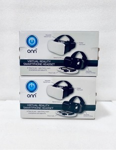 lot 11 image: Lot of 2 - Onn Virtual Reality Smartphone Headset for iPhone, Samsung and other Smartphone Screens up to 6 Model-ONA17VR001 in White