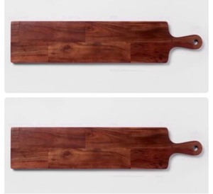 lot 17 image: Lot of 2 - New Threshold 28 x 6 Wooden Cheese Boards