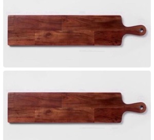 lot 18 image: Lot of 2 - New Threshold 28 x 6 Wooden Cheese Boards