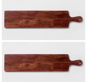 lot 19 image: Lot of 2 - New Threshold 28 x 6 Wooden Cheese Boards