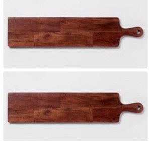 lot 20 image: Lot of 2 - New Threshold 28 x 6 Wooden Cheese Boards