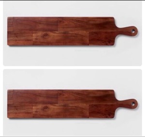 lot 21 image: Lot of 2 - New Threshold 28 x 6 Wooden Cheese Boards