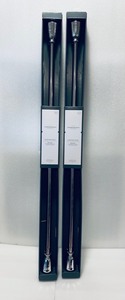 lot 67 image: Lot of 2 - New Threshold Chiseled Cone Curtain Rod  36-66 in Brushed Nickel
