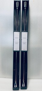 lot 69 image: Lot of 2 - New Threshold Chiseled Cone Curtain Rod  36-66 in Brushed Nickel