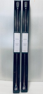 lot 70 image: Lot of 2 - New Threshold Chiseled Cone Curtain Rod  36-66 in Brushed Nickel