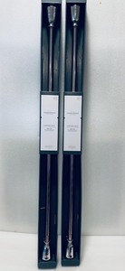 lot 71 image: Lot of 2 - New Threshold Chiseled Cone Curtain Rod  36-66 in Brushed Nickel