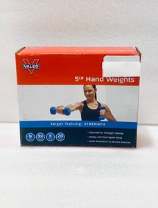 lot 83 image: New Valeo 5lb Hand Weights (Target Training Strength) in Blue Model-O216