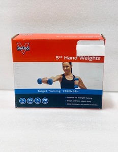 lot 84 image: New Valeo 5lb Hand Weights (Target Training Strength) in Blue Model-O216