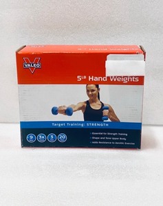 lot 86 image: New Valeo 5lb Hand Weights (Target Training Strength) in Blue Model-O216