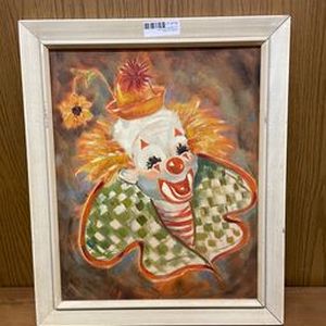 lot 134 image: Vintage clown painting #2